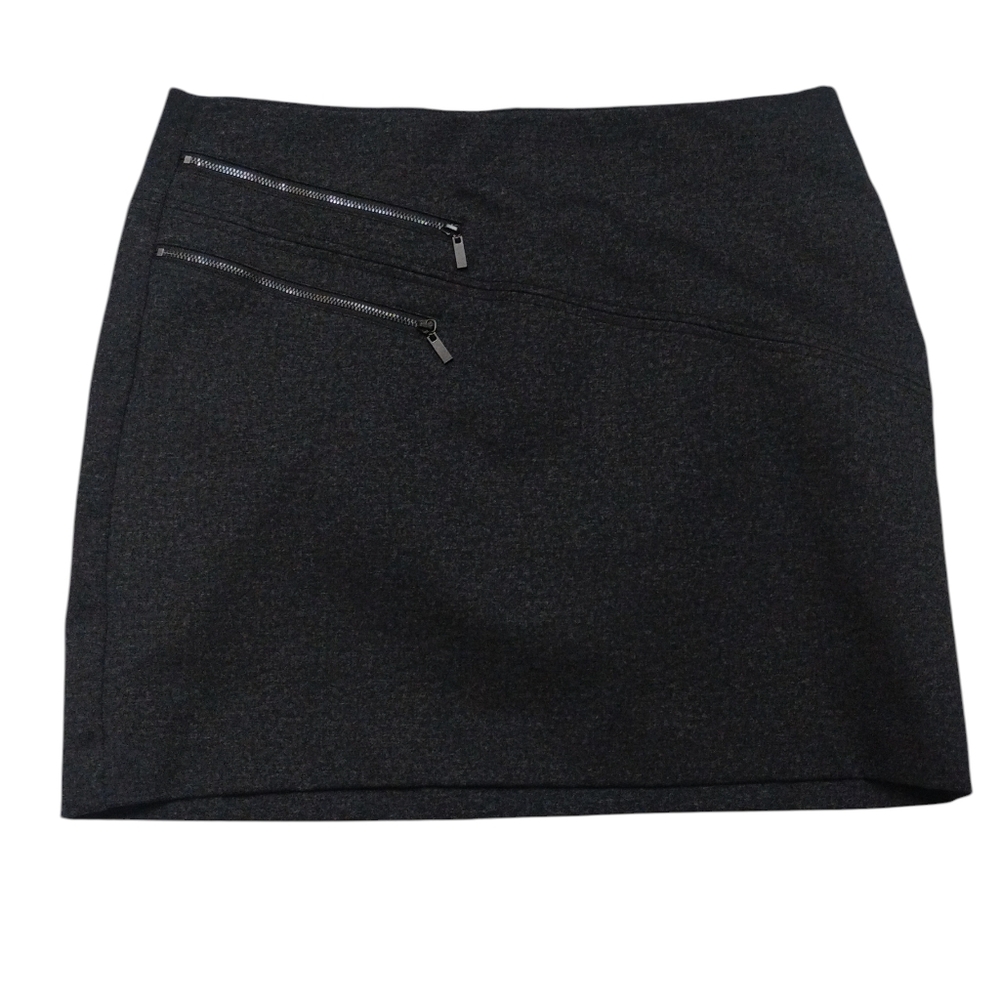 Bar III Charcoal Zipper Fitted Mini Skirt SZ L